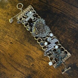 Vintage-Inspired Gold and Silver Charm Bracelet
